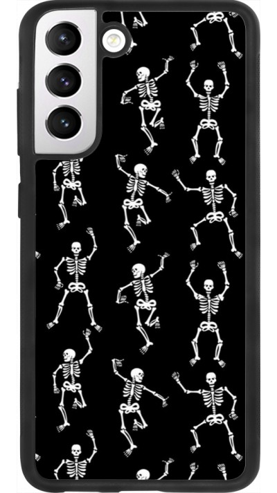 Coque Samsung Galaxy S21 FE 5G - Silicone rigide noir Halloween 2024 dancing skeleton