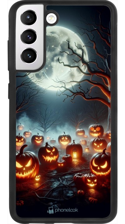 Coque Samsung Galaxy S21 FE 5G - Silicone rigide noir Halloween 2024 Many Pumpkins