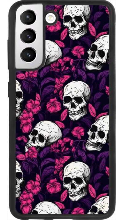 Coque Samsung Galaxy S21 FE 5G - Silicone rigide noir Halloween 2024 romantic skulls