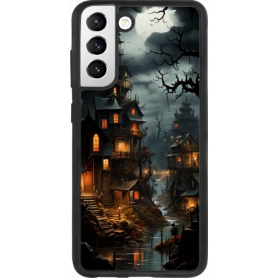 Coque Samsung Galaxy S21 FE 5G - Silicone rigide noir Halloween 2024 scary town