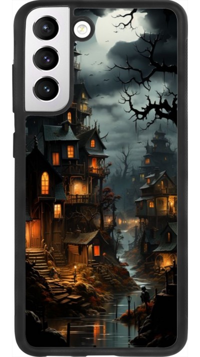 Coque Samsung Galaxy S21 FE 5G - Silicone rigide noir Halloween 2024 scary town