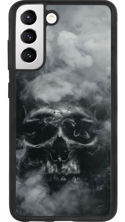 Coque Samsung Galaxy S21 FE 5G - Silicone rigide noir Halloween 2024 smoky skull