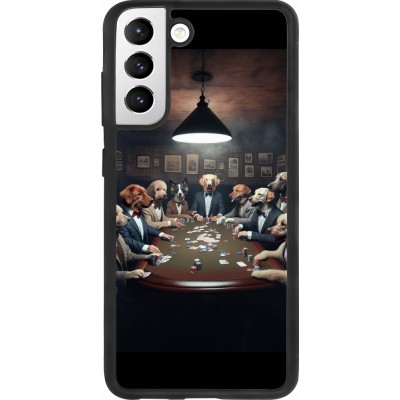 Coque Samsung Galaxy S21 FE 5G - Silicone rigide noir Les pokerdogs