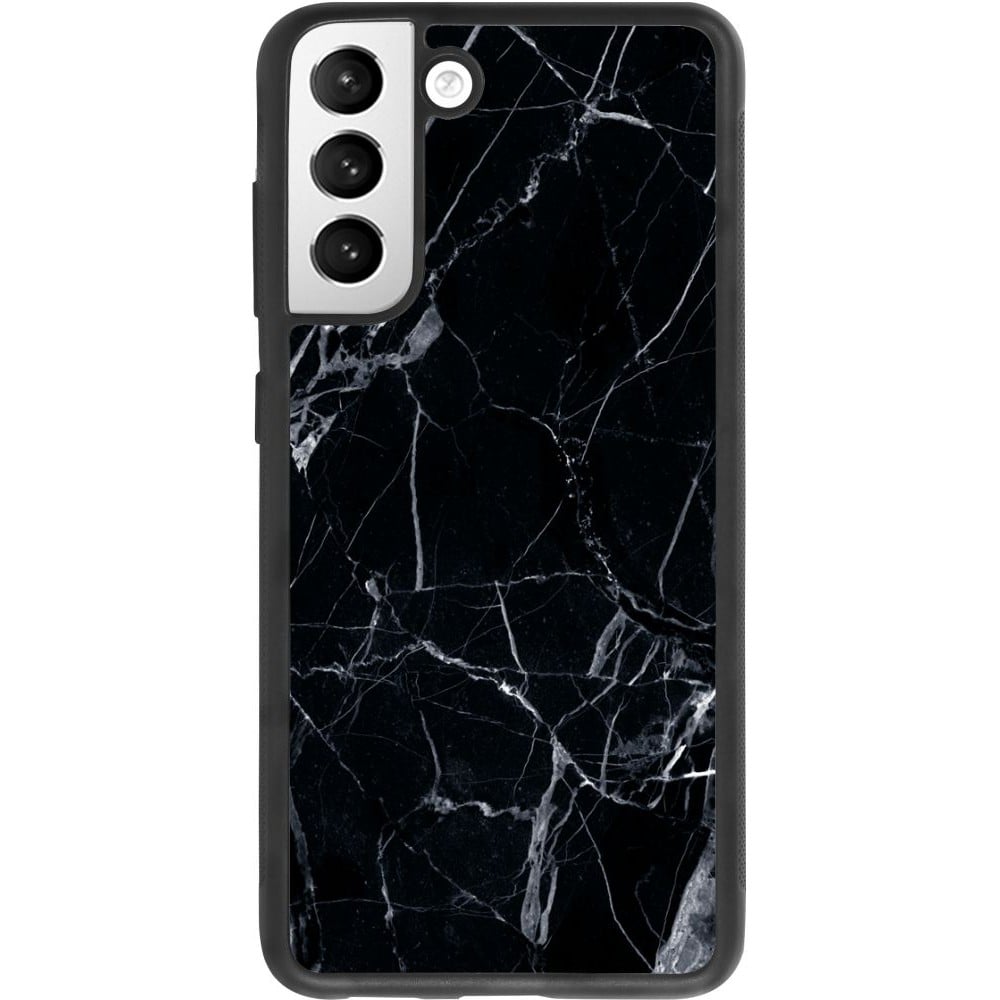 Coque Samsung Galaxy S21 FE 5G - Silicone rigide noir Marble Black 01