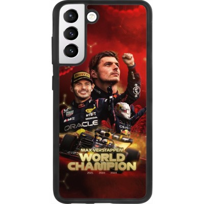 Coque Samsung Galaxy S21 FE 5G - Silicone rigide noir Max Verstappen Champion 2023