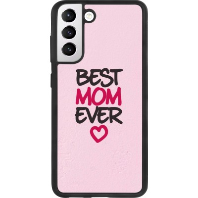 Coque Samsung Galaxy S21 FE 5G - Silicone rigide noir Mom 2023 best Mom ever pink