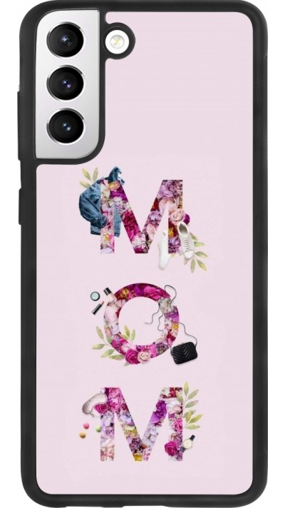 Coque Samsung Galaxy S21 FE 5G - Silicone rigide noir Mom 2024 girly mom