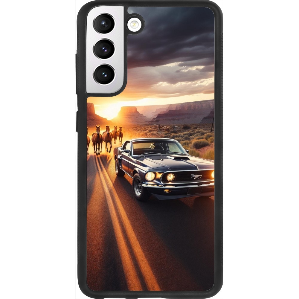 Coque Samsung Galaxy S21 FE 5G - Silicone rigide noir Mustang 69 Grand Canyon