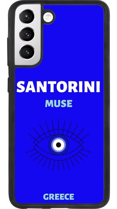 Coque Samsung Galaxy S21 FE 5G - Silicone rigide noir Pop Summer Destination Santorini