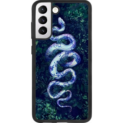 Coque Samsung Galaxy S21 FE 5G - Silicone rigide noir Serpent Blue Anaconda