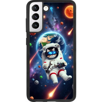 Coque Samsung Galaxy S21 FE 5G - Silicone rigide noir VR SpaceCat Odyssey