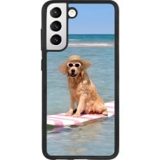 Coque Samsung Galaxy S21 FE 5G - Silicone rigide noir Summer Dog on Paddle