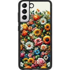 Coque Samsung Galaxy S21 FE 5G - Silicone rigide noir Summer Floral Pattern