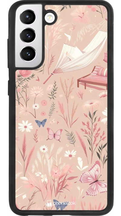 Coque Samsung Galaxy S21 FE 5G - Silicone rigide noir Summer Pastel Pattern