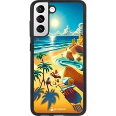 Coque Samsung Galaxy S21 FE 5G - Silicone rigide noir Sunset Breeze