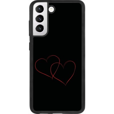 Coque Samsung Galaxy S21 FE 5G - Silicone rigide noir Valentine 2023 attached heart