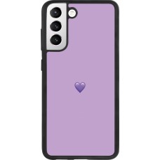 Coque Samsung Galaxy S21 FE 5G - Silicone rigide noir Valentine 2023 purpule single heart