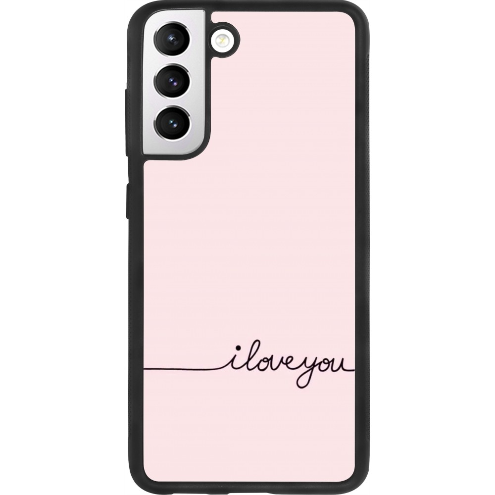 Coque Samsung Galaxy S21 FE 5G - Silicone rigide noir Valentine 2023 i love you writing