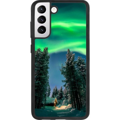 Samsung Galaxy S21 FE 5G Case Hülle - Silikon schwarz Winter 22 Northern Lights