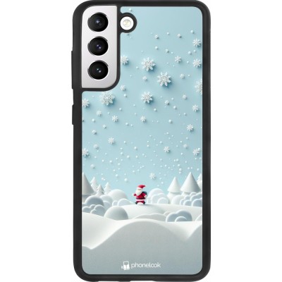 Coque Samsung Galaxy S21 FE 5G - Silicone rigide noir Noël 2023 Petit Père Flocon