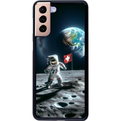 Coque Samsung Galaxy S21+ 5G - Astro Suisse sur lune