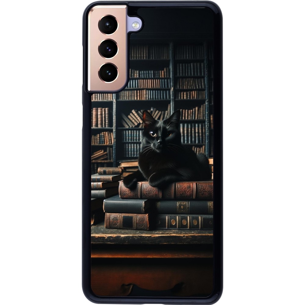 Coque Samsung Galaxy S21+ 5G - Chat livres sombres