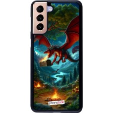 Coque Samsung Galaxy S21+ 5G - Dragon Volant Forêt Trésor