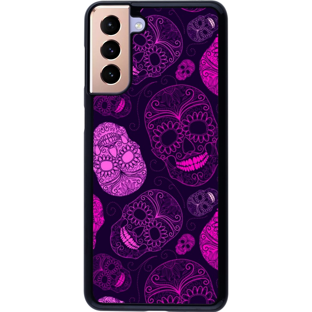 Coque Samsung Galaxy S21+ 5G - Halloween 2023 pink skulls