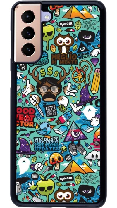 Coque Samsung Galaxy S21+ 5G - Mixed Cartoons Turquoise