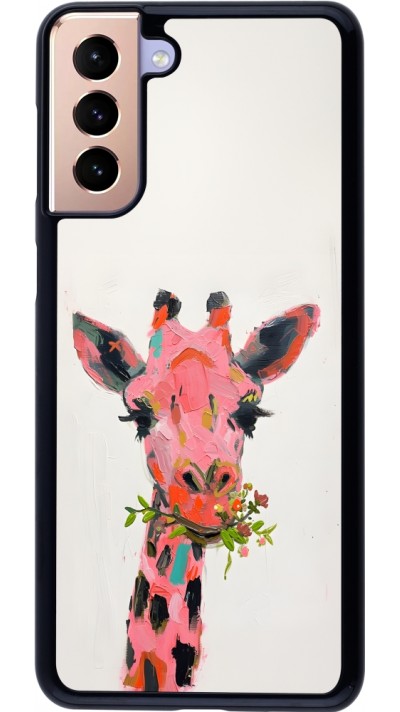 Coque Samsung Galaxy S21+ 5G - Pink Girafe Paint