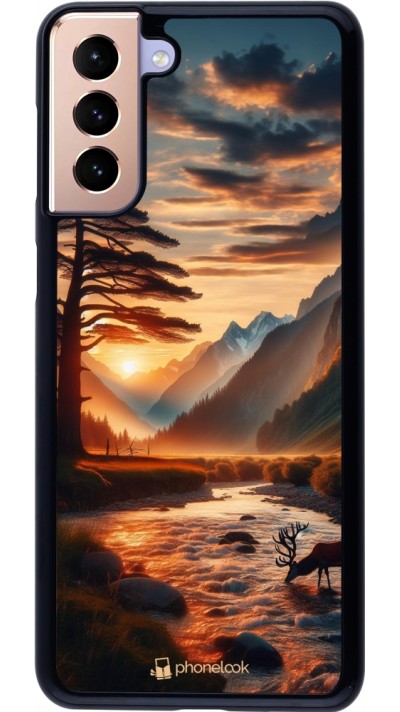 Coque Samsung Galaxy S21+ 5G - Valley Sunset Deer Tree