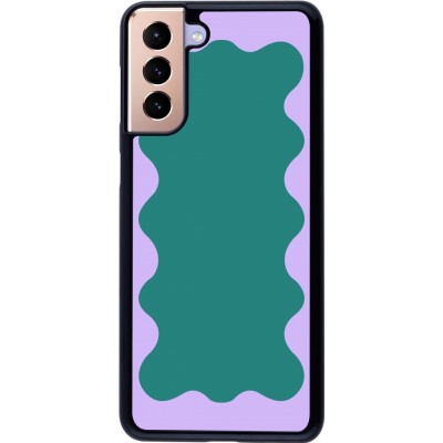 Coque Samsung Galaxy S21+ 5G - Wavy Rectangle Green Purple