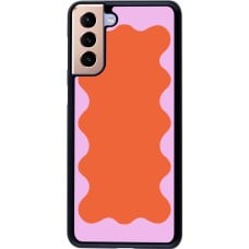 Coque Samsung Galaxy S21+ 5G - Wavy Rectangle Orange Pink