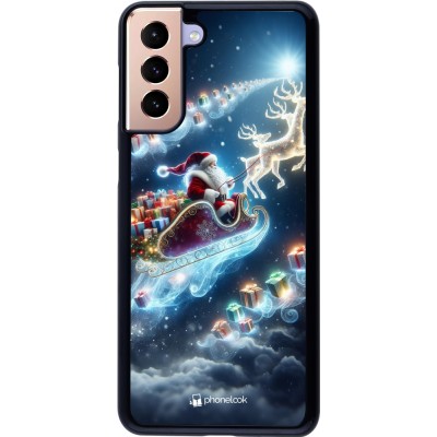 Coque Samsung Galaxy S21+ 5G - Noël 2023 Père Noël enchanté