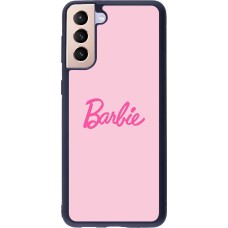 Coque Samsung Galaxy S21+ 5G - Silicone rigide noir Barbie Text