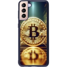 Coque Samsung Galaxy S21+ 5G - Silicone rigide noir Bitcoin Standing