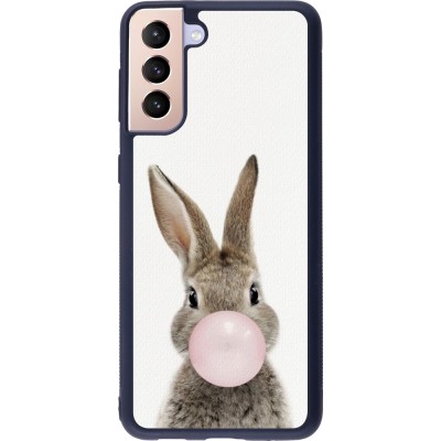 Coque Samsung Galaxy S21+ 5G - Silicone rigide noir Easter 2023 bubble gum bunny