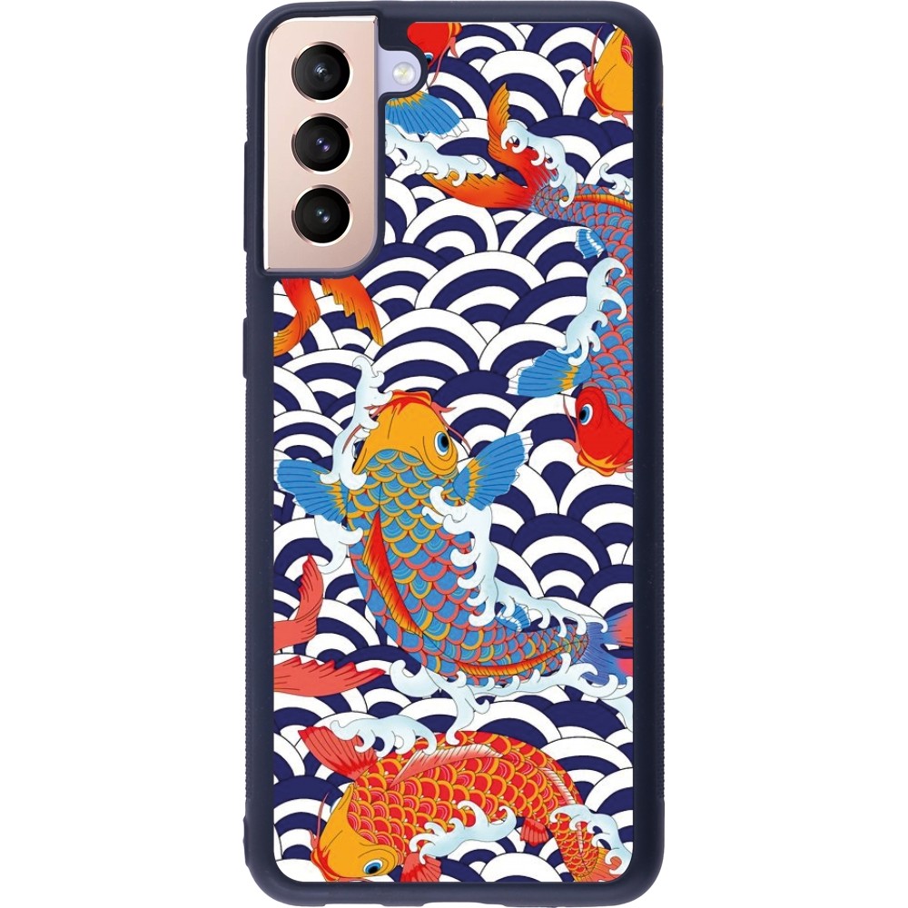 Coque Samsung Galaxy S21+ 5G - Silicone rigide noir Easter 2023 japanese fish