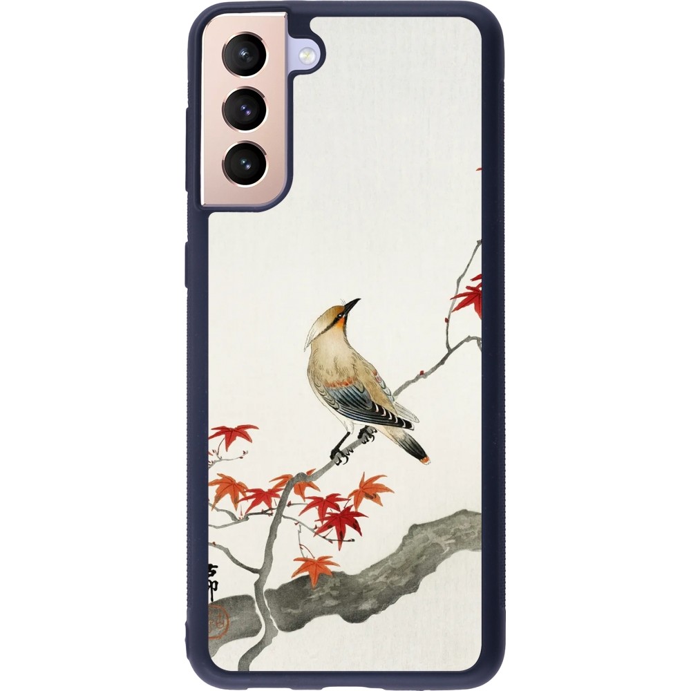 Coque Samsung Galaxy S21+ 5G - Silicone rigide noir Japanese Bird