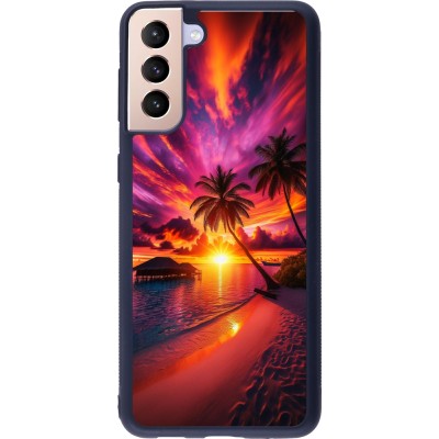 Coque Samsung Galaxy S21+ 5G - Silicone rigide noir Maldives Dusk Bliss