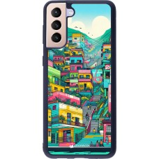 Coque Samsung Galaxy S21+ 5G - Silicone rigide noir Medellin Comuna 13 Art