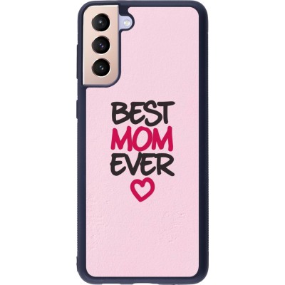 Coque Samsung Galaxy S21+ 5G - Silicone rigide noir Mom 2023 best Mom ever pink