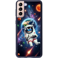 Coque Samsung Galaxy S21+ 5G - Silicone rigide noir VR SpaceCat Odyssey