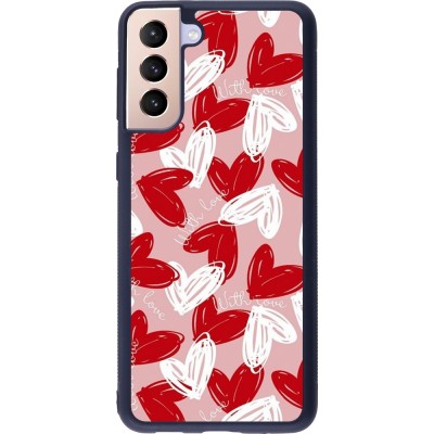 Coque Samsung Galaxy S21+ 5G - Silicone rigide noir Valentine 2024 with love heart