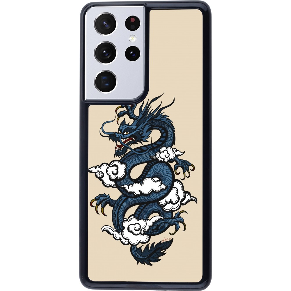 Coque Samsung Galaxy S21 Ultra 5G - Blue Dragon Tattoo