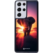 Samsung Galaxy S21 Ultra 5G Case Hülle - Elefant Sonnenaufgang Schönheit