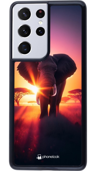 Samsung Galaxy S21 Ultra 5G Case Hülle - Elefant Sonnenaufgang Schönheit