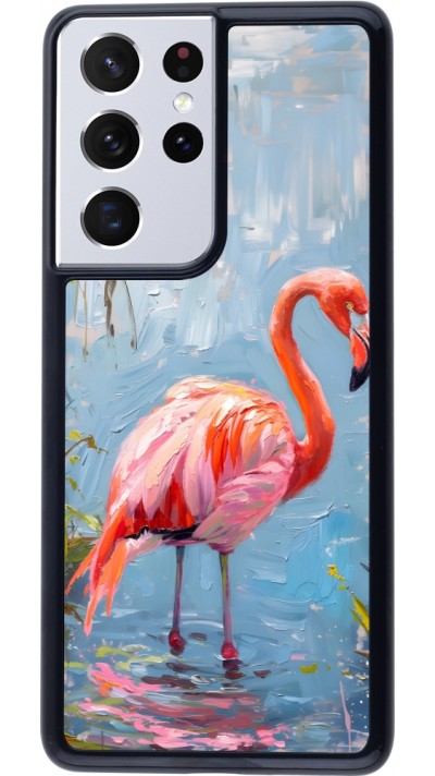 Coque Samsung Galaxy S21 Ultra 5G - Paint Flamingo