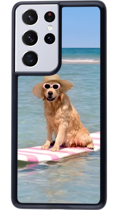 Coque Samsung Galaxy S21 Ultra 5G - Summer Dog on Paddle