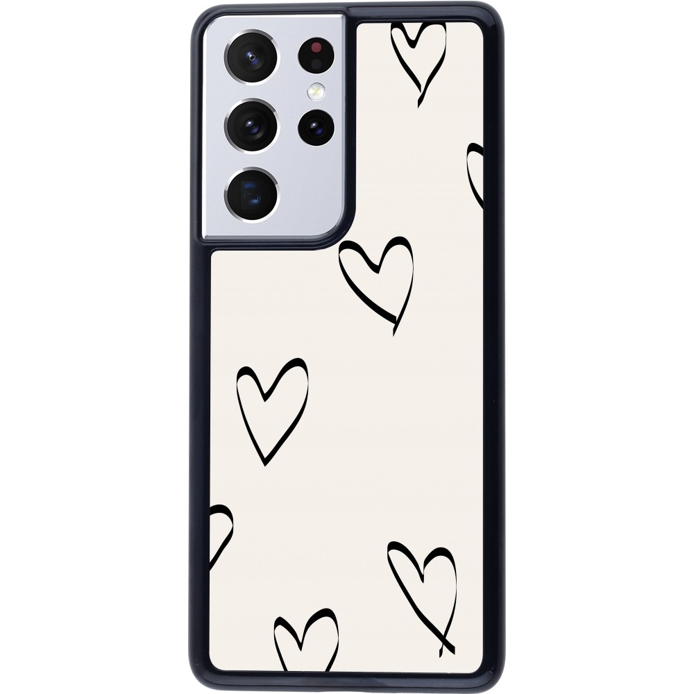 Coque Samsung Galaxy S21 Ultra 5G - Valentine 2023 minimalist hearts